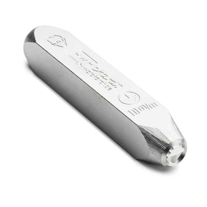 1X Pickardt 10 mm (3/8") Steel Hand Stamp with Earth Grounding Logo with Circle Hand Stamp Detail body shot of the steel stamp