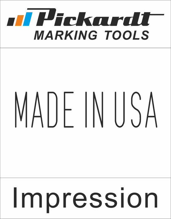 Impression of Pickardt hand stamp "Made in USA"