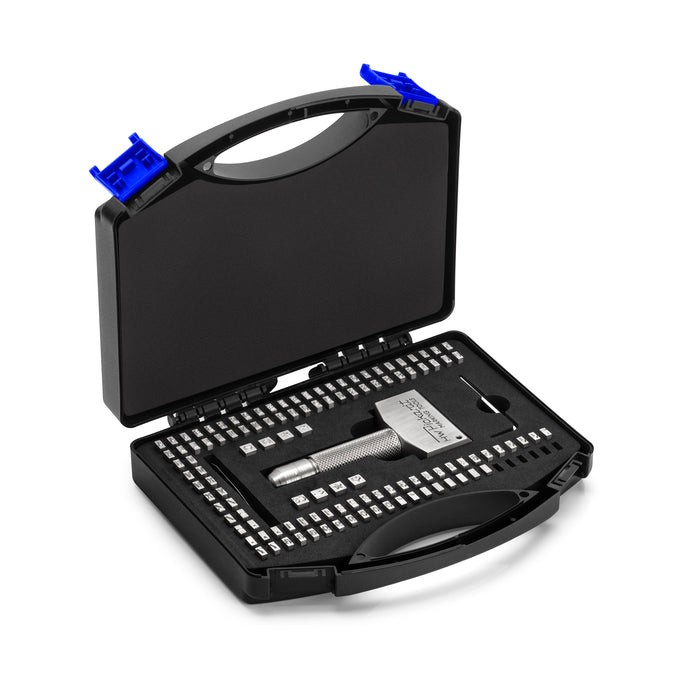 Picture of Pickardt Stamp Holder Set TS114 with Logos.  Interchangeable Steel Types