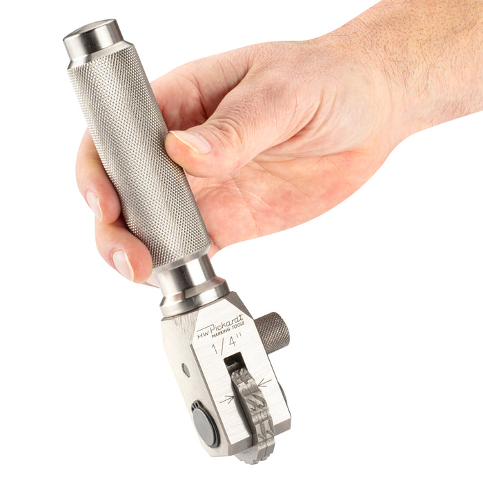 Picture of Pickardt Two Wheel Marker 1/4" being held in a hand