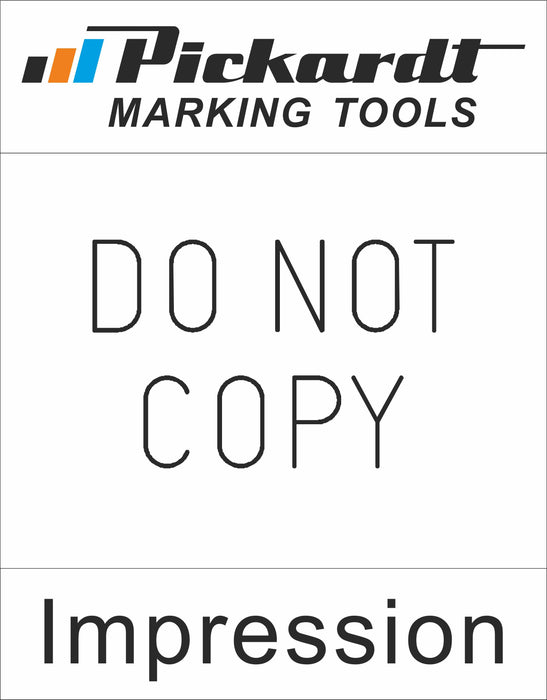 DO NOT COPY on a white background. Pickardt Marking Tools is on the top. On the bottom the word Impression