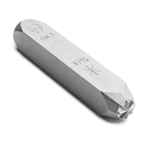 1x Pickardt 10 mm (3/8") Steel Hand Stamp with Asterisk Symbol. Detail body shot of the steel stamp